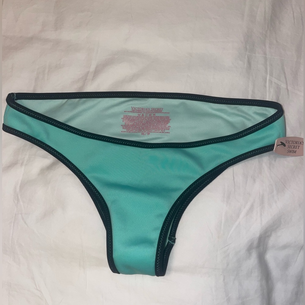 NWT Victoria Secret THE CHEEKY Bikini Bottom XS Black and Blue